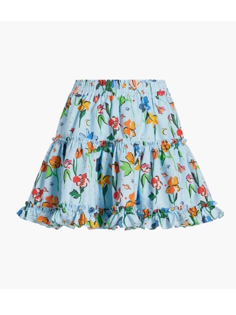 HILL HOUSE HOME Paz Skirt in Light Blue Space Floral